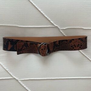 Club Monaco Python Leather Red-Brown Belt